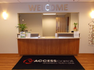 Reception Desk with New Carpet